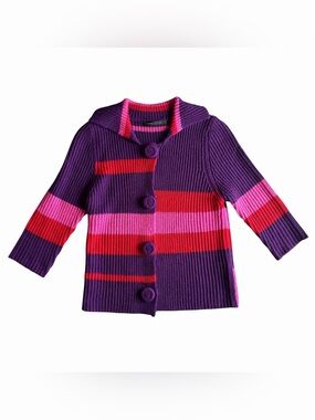 Marc Jacobs Cardigan Colour Block Striped Wool Blend | Size S-M